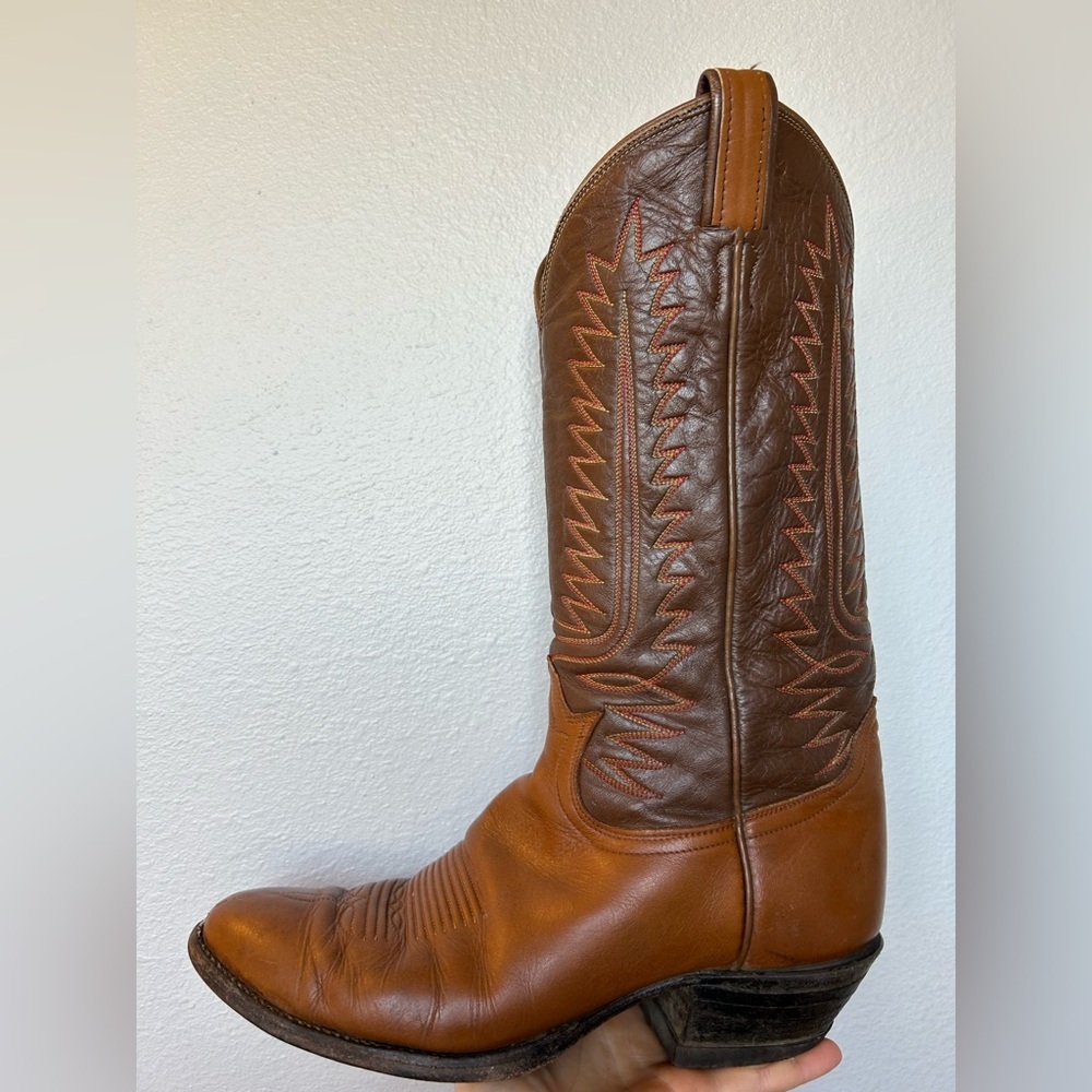 Vintage 90s Tony Lama 6210 Leather Cowboy Boots men’s 8.5 E Western Y2K